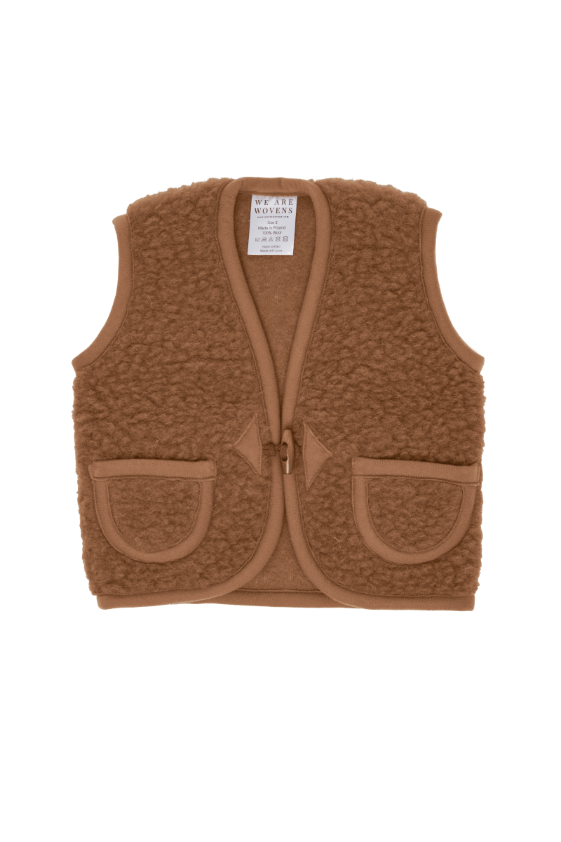 We are woven wollen bodywarmer cappuchino (kind)