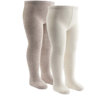 Muesli cotton lace  tights 2 pack buttercream spa rose