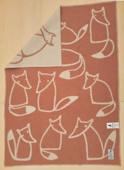 Mara woolen blanket 'foxes' agave green