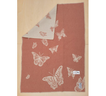 Mara woolen blanket 'butterflies' pink