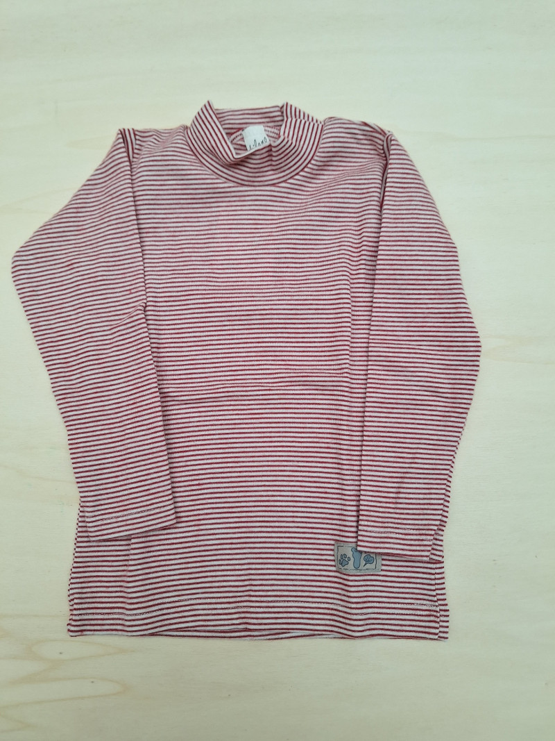 Lilano wool slik longsleeve with collar  grey striped