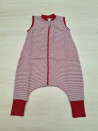 Lilano woolsilk sleeping bag without arms with feet red striped