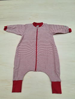 Lilano woolsilk sleeping bag witharms and feet red striped