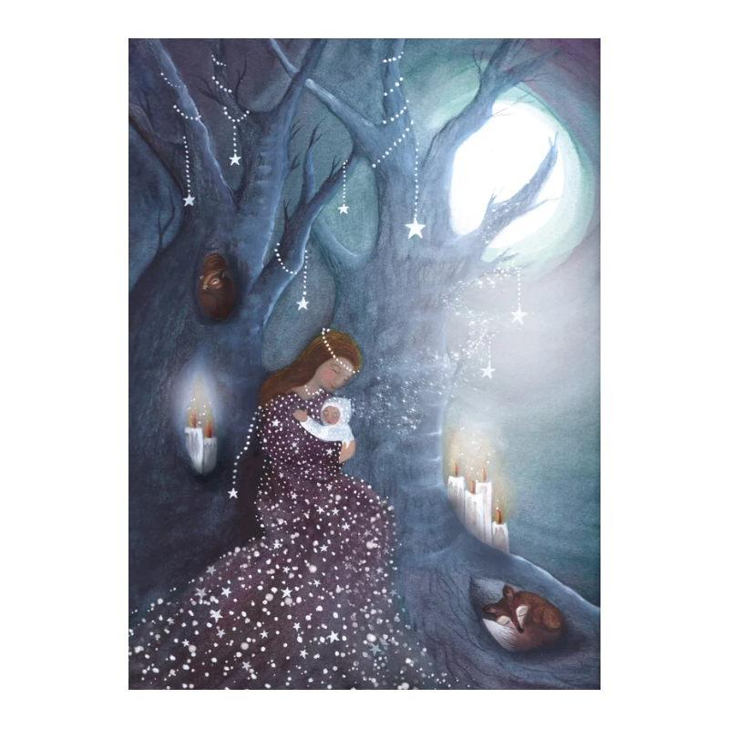 Postal card Advent - Bijdehansje