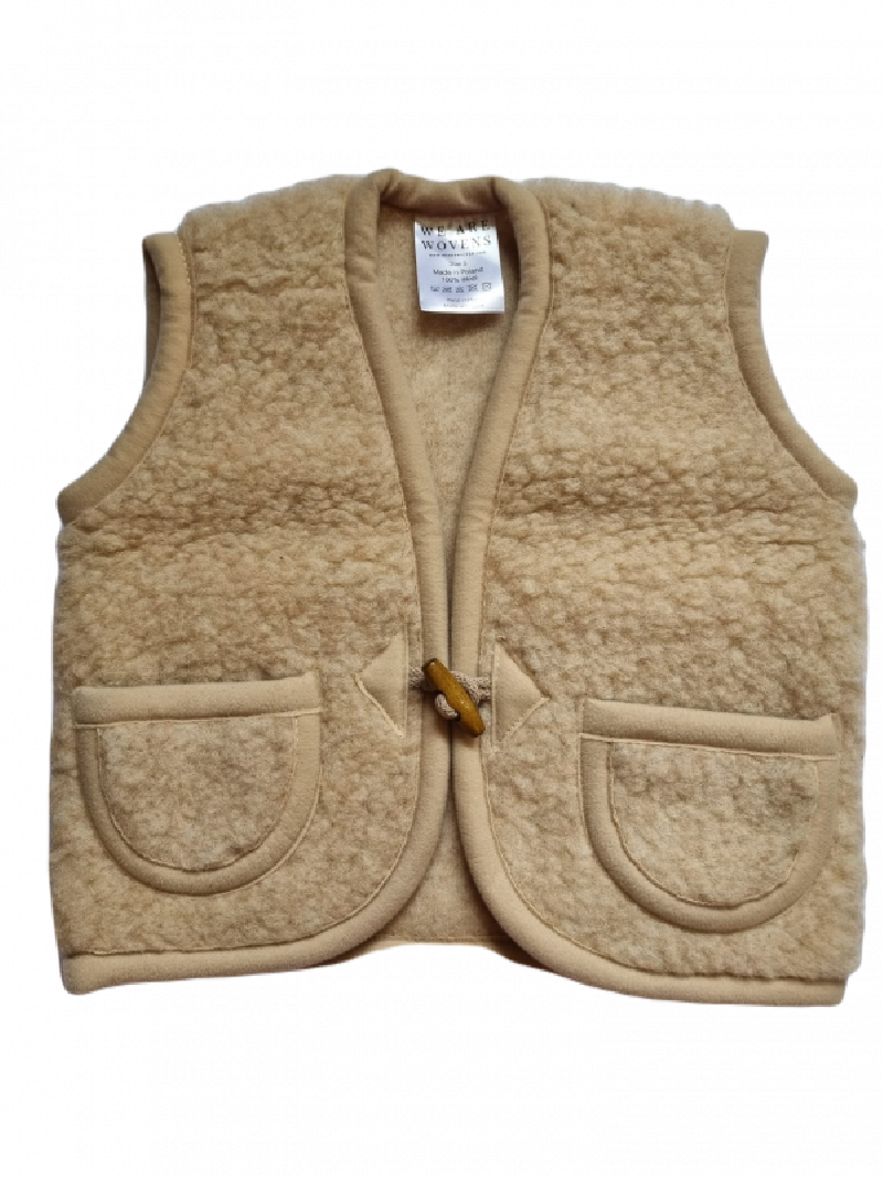 We are wovens wollen bodywarmer flate white (kind)