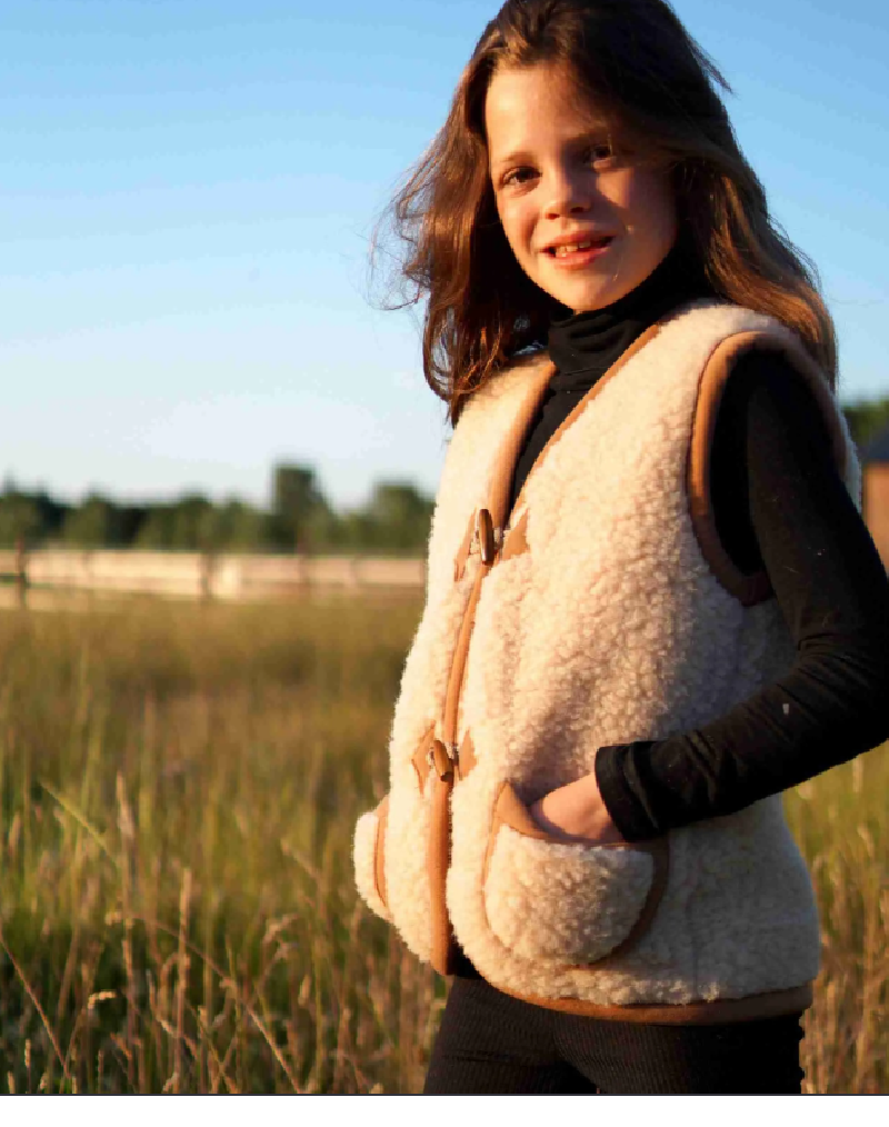 We are wovens woolen bodywarmer latte (child)