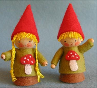 Twee kleine kaboutertjes herfst (Atelier Pippilotta)