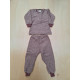 Lilano tweedelige wol plush pyjama mauve gestreept (250900)