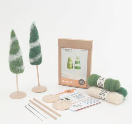 De witte Engel naaldviltset kerstboompjes