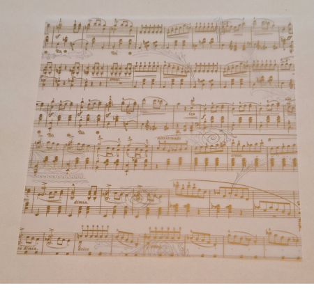 Transparantenpapier muzieknootjes zwart 20*20cm 50 blaadjes