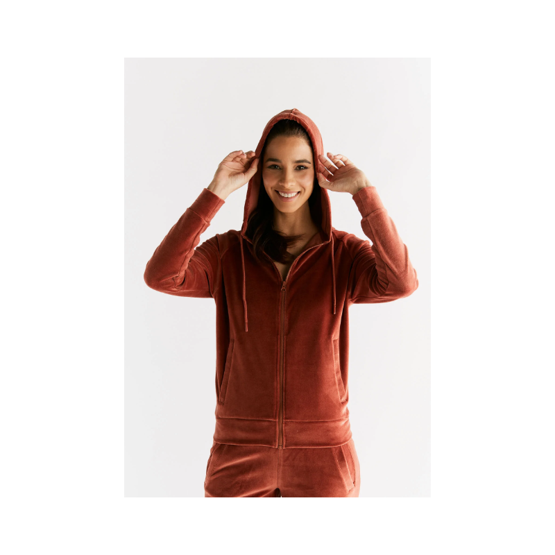 Leela cotton velvet cardigan tabasco