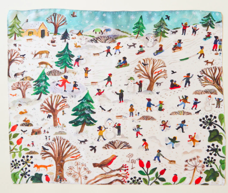 Sarah's silk zijde zoek en vind doek sneeuw Gemma Goomen 53*73