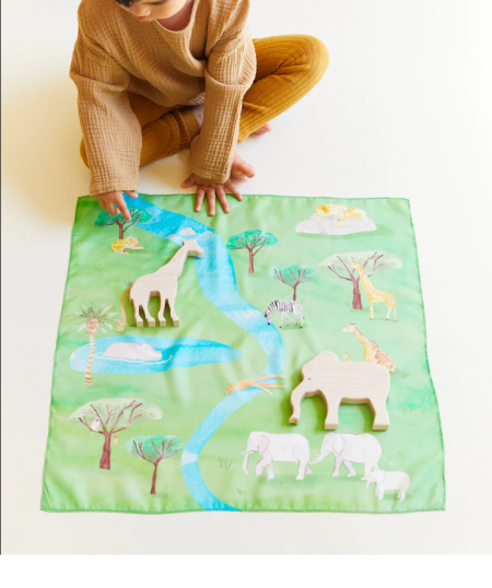 Sarah's silk zijde story doek safari 53*53