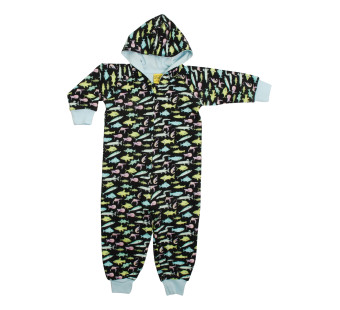 Duns Sweden gevoerde onesie vis zwart