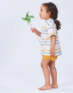 Sense Organics tshirt mustard with circles