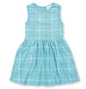 Sense Organics dress aqua checker