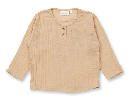 Sense Organics katoenen muslin longsleeve sand
