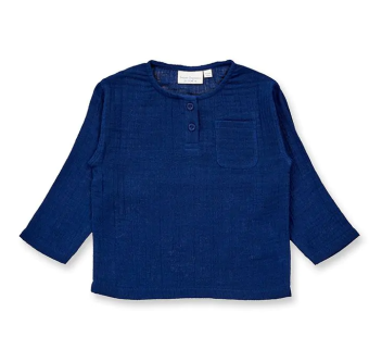 Sense Organics katoenen double gauze longsleeve navy Sense Organics katoenen double gauze longsleeve navy