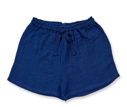 Sense Organics cotton muslin shorts navy