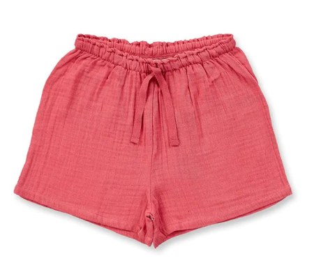 Sense Organics cotton muslin shorts navy