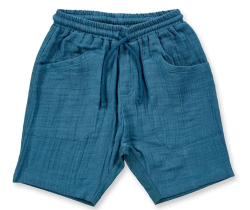 Sense Organics katoenen muslin korte broek navy