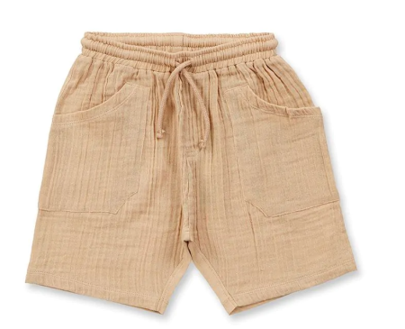 Sense Organics katoenen muslin korte broek navy