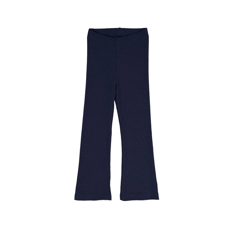 Muesli katoenen flared broek navy wafelstructuur