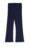 Muesli cotton flared pants navy waflle structure