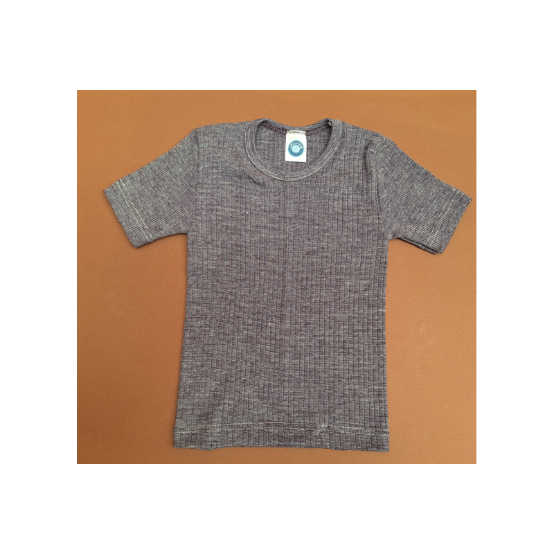 Cosilana short sleeve shirt cotton/wool/silk purple (91232)