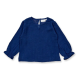 Sense Organics katoenen muslin longsleeve met roezels navy