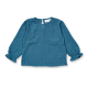 Sense Organics katoenen muslin longsleeve met roezels blauw