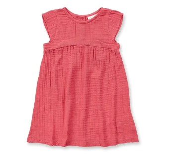 Sense Organics katoenen double gauze jurk framboos Sense Organics katoenen double gauze jurk framboos