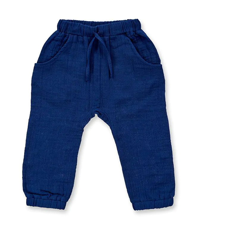 Sense Organics cotton muslin pants blue