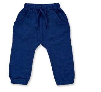 Sense Organics cotton muslin pants navy