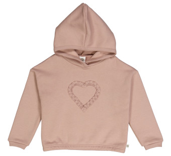 Muesli cotton sweatshirt rosewood with hood