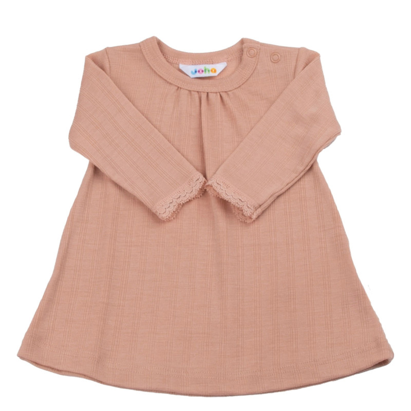 Joha merinosilk  long sleeve dress peach