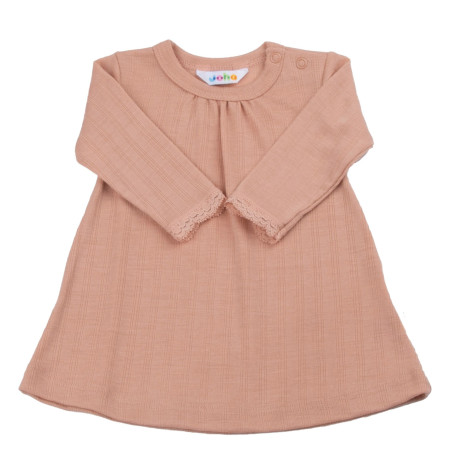 Joha merinosilk  long sleeve dress peach