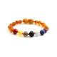 Barnsteen armband cognac met chakra