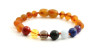 Barnsteen armband cognac met chakra