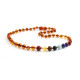 Barnsteen ketting cognac met chakra