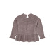 Copenhagen Colors merinowoolen blouse with frill brown