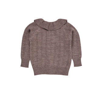 Copenhagen Colors merinowoolen blouse with collar brown