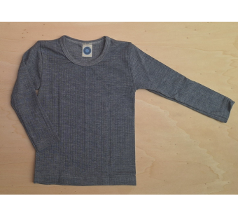 Cosilana longsleeve katoen/wol/zijde jeansblauw (91233)