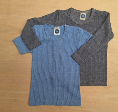 Cosilana longsleeve katoen/wol/zijde lichtblauw (91233)