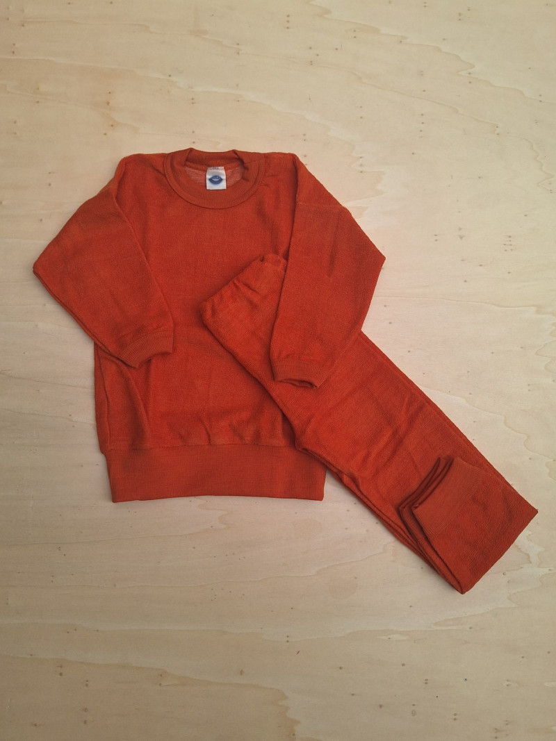 Cosilana wolfrottee 2 delige pyjama oranje (45291)