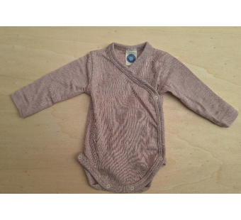 Cosilana long sleeved wrap-around body 70% wool 30% silk soft pink (71063)