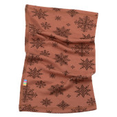 Joha woolen scarf redbrown with snowflakes