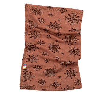 Joha woolen scarf redbrown with snowflakes