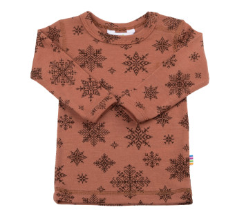 Joha woolen longsleeve redbrown with snowflakes