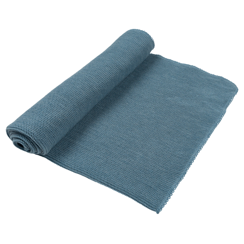 Reiff merino woolen blanket Navy